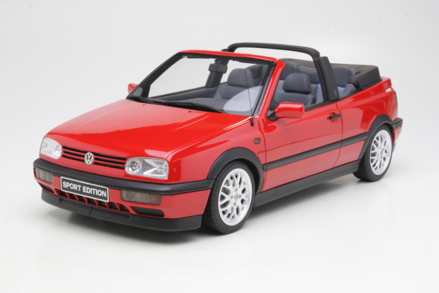 VW Golf 3 Cabriolet Sport Edition, punainen - Sulje napsauttamalla kuva