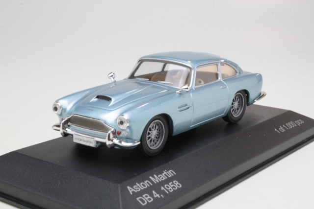 Aston Martin DB4 1958, vaaleansininen - Sulje napsauttamalla kuva