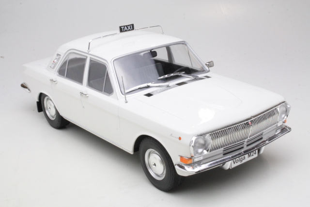 Volga GAZ M24 1969, white "Taxi"