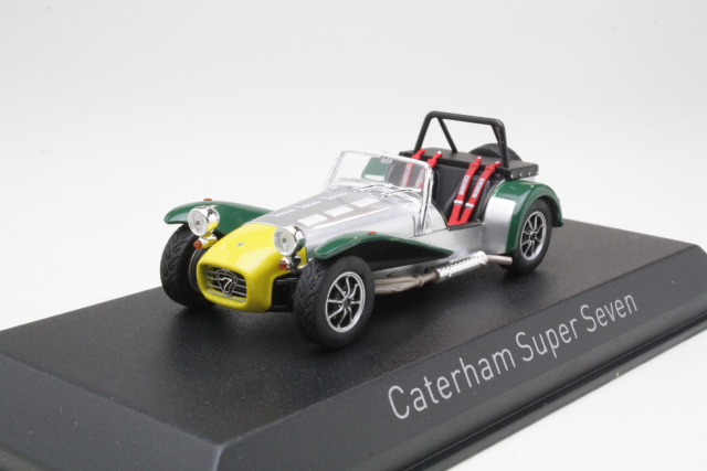 Caterham Super Seven 1983, alumiini/keltainen/vihreä - Sulje napsauttamalla kuva