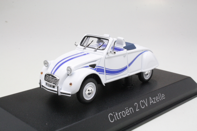 Citroen 2CV Cabriolet Azelle 1990, valkoinen/sininen - Sulje napsauttamalla kuva