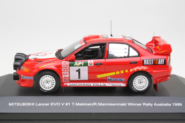 Mitsubishi Lancer Evo V, 1st. Australia 1998, T.Mäkinen, no.1