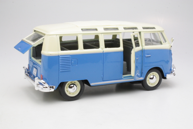 VW T1 Samba Minibus 1962, sininen/beige - Sulje napsauttamalla kuva