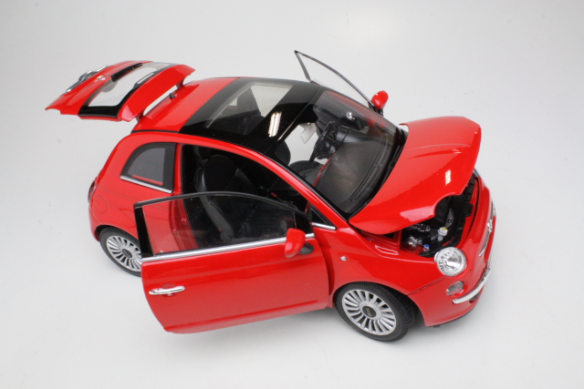 Fiat 500 2007, punainen - Sulje napsauttamalla kuva