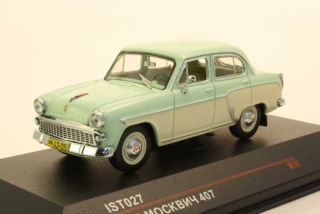 Moskvitch 407 1962, vaaleanvihreä/valkoinen - Sulje napsauttamalla kuva