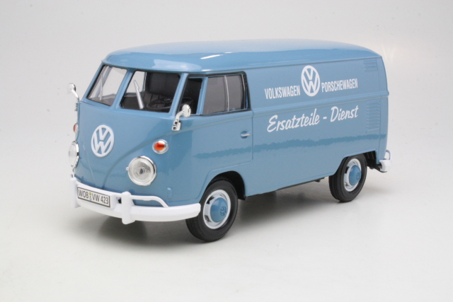 VW T1 Van 1962, sininen "Volkswagen" - Sulje napsauttamalla kuva