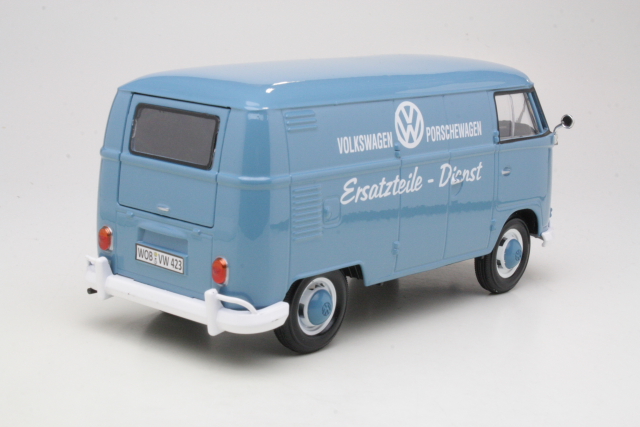 VW T1 Van 1962, sininen "Volkswagen" - Sulje napsauttamalla kuva