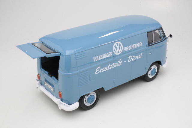 VW T1 Van 1962, sininen "Volkswagen" - Sulje napsauttamalla kuva