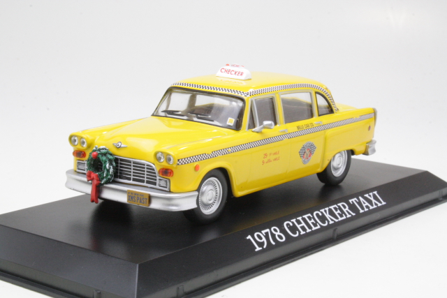 Checker Taxi 1978, keltainen "Scrooged 1988" - Sulje napsauttamalla kuva