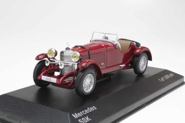 Mercedes SSK 1928, tummanpunainen - Sulje napsauttamalla kuva