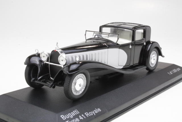 Bugatti Type 41 Royale 1928, musta/hopea - Sulje napsauttamalla kuva