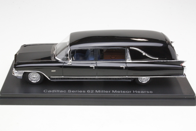 Cadillac Series 62 Miller Meteor 1962 Ruumisauto, musta - Sulje napsauttamalla kuva