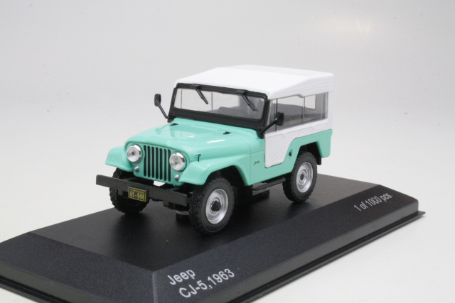 Jeep CJ-5 1963, vaaleanvihreä/valkoinen - Sulje napsauttamalla kuva