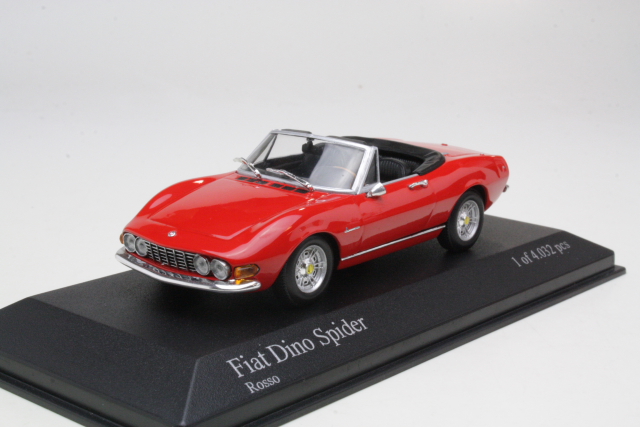 Fiat Dino Spider 1972, punainen - Sulje napsauttamalla kuva