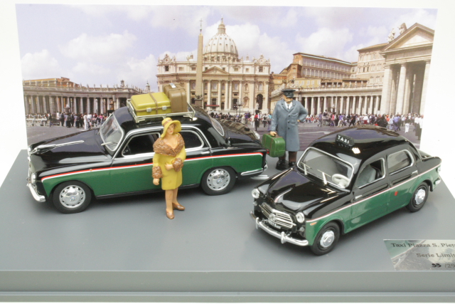 Set Taxi Piazza San Pietro Roma 1959 (Fiat 1100/Alfa Romeo 1900) - Sulje napsauttamalla kuva
