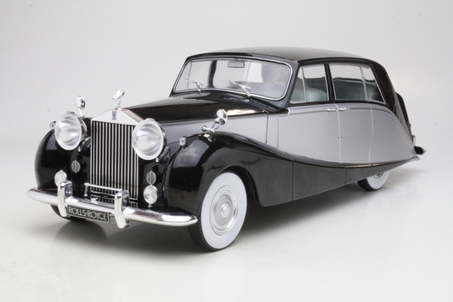 Rolls Royce silver Wraith Empress by Hooper 1956, musta/hopea - Sulje napsauttamalla kuva