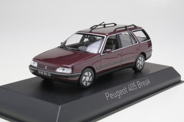 Peugeot 405 Break 1991, tummanpunainen - Sulje napsauttamalla kuva