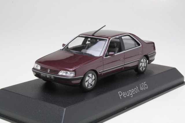 Peugeot 405 SRi 1991, tummanpunainen - Sulje napsauttamalla kuva