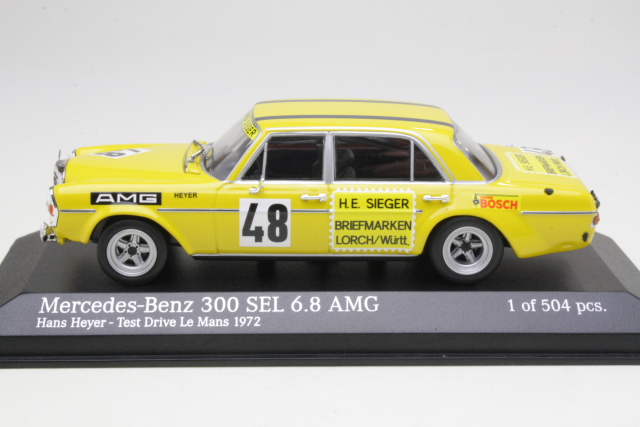 Mercedes 300SEL 6.8 AMG, Test Drive LeMans 1972, H.Heyer, no.48 - Sulje napsauttamalla kuva