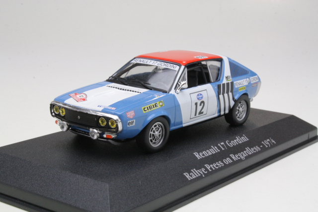 Renault 17 Gordini, Press on Regardless 1974, J.L.Therier, no.12 - Sulje napsauttamalla kuva