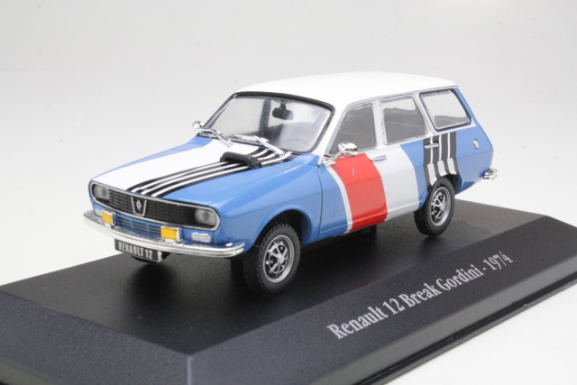Renault 12 Break Gordini 1974, sininen/valkoinen/punainen