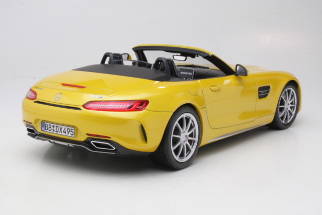 Mercedes-AMG GT C Roadster 2017, keltainen - Sulje napsauttamalla kuva