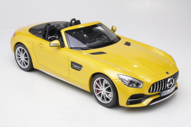 Mercedes-AMG GT C Roadster 2017, keltainen - Sulje napsauttamalla kuva