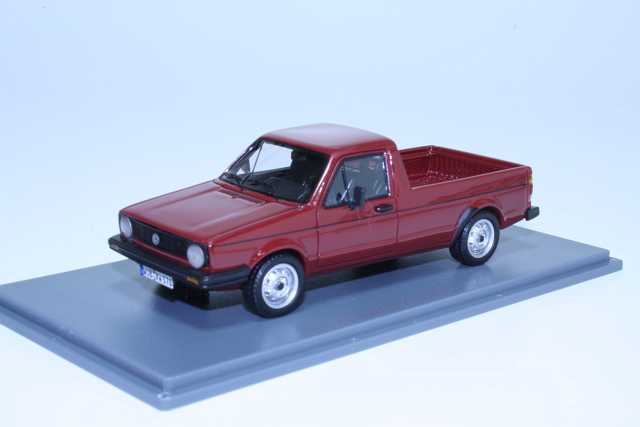 VW Caddy 1 1981, tummanpunainen - Sulje napsauttamalla kuva