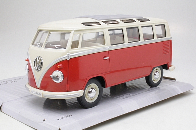 VW T1 Samba Bus 1962, punainen/valkoinen - Sulje napsauttamalla kuva