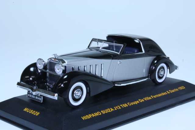 Hispano Suiza J12 T68 Coupe 1933, musta/hopea