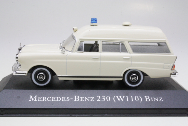 Mercedes 230 (w110) Ambulance 1966, kermanvalkoinen - Sulje napsauttamalla kuva