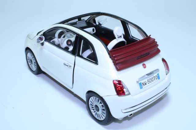 Fiat 500C Cabriolet 2009, white 1:18