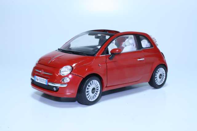 Fiat 500C Cabriolet 2009, punainen 1:18