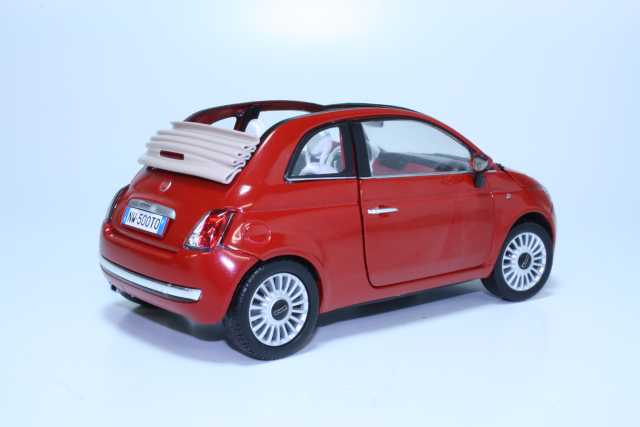 Fiat 500C Cabriolet 2009, punainen 1:18