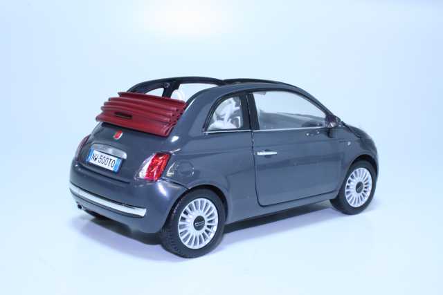 Fiat 500C Cabriolet 2009, dark grey 1:18