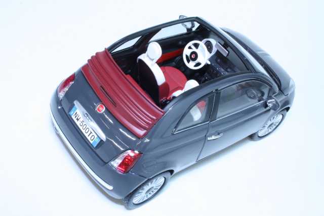 Fiat 500C Cabriolet 2009, dark grey 1:18