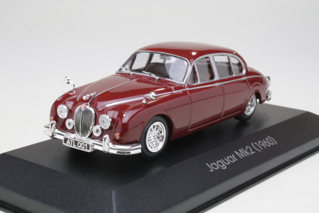 Jaguar Mk2 1960, tummanpunainen - Sulje napsauttamalla kuva