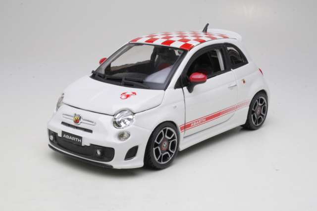 Fiat 500 Abarth 2008, valkoinen 1:24 - Sulje napsauttamalla kuva