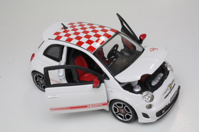 Fiat 500 Abarth 2008, valkoinen 1:24 - Sulje napsauttamalla kuva