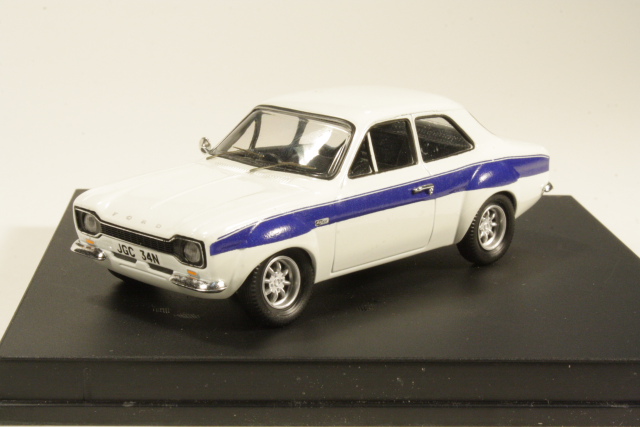 Ford Escort Mk1 RS1600 1973, valkoinen/sininen - Sulje napsauttamalla kuva