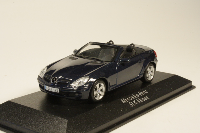 Mercedes SLK, tummansininen - Sulje napsauttamalla kuva