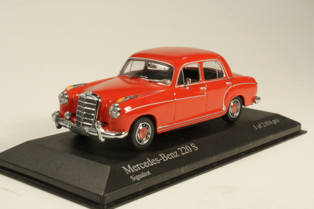 Mercedes 220S 1956, punainen - Sulje napsauttamalla kuva