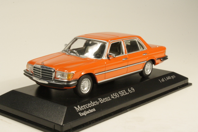 Mercedes 450SEL 6.9 1972, oranssi - Sulje napsauttamalla kuva