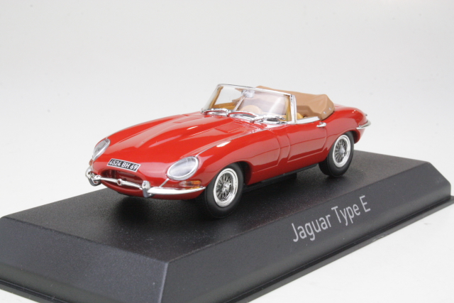 Jaguar E-Type Cabriolet 1961, punainen - Sulje napsauttamalla kuva