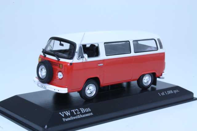 VW T2 Minibus 1972, red/white