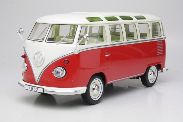 VW T1 Samba 1962, punainen/beige - Sulje napsauttamalla kuva
