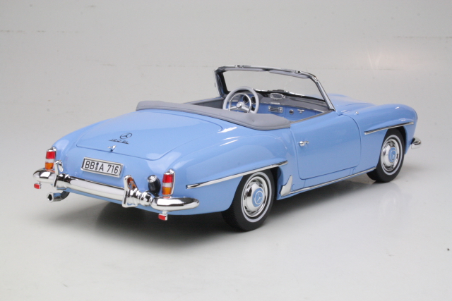 Mercedes 190SL (w121) 1955, vaaleansininen - Sulje napsauttamalla kuva