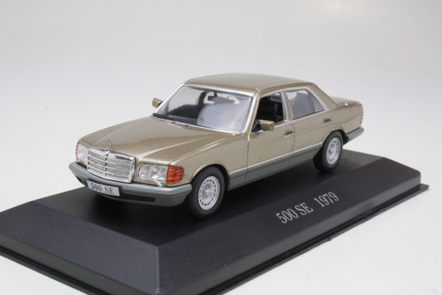 Mercedes 500SE 1979, ruskea - Sulje napsauttamalla kuva