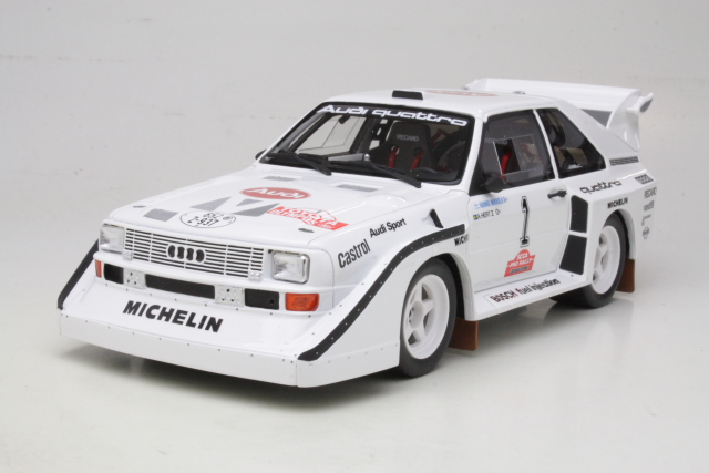 Audi Sport Quattro S1, 1st. Olympus 1985, H.Mikkola, no.1