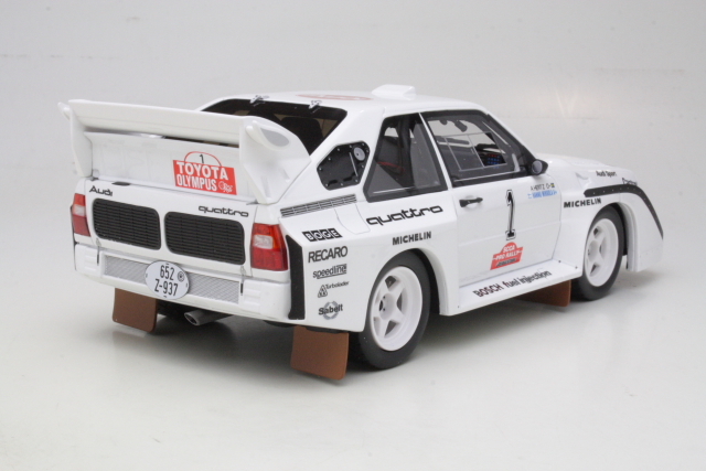 Audi Sport Quattro S1, 1st. Olympus 1985, H.Mikkola, no.1